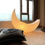 Large Moon Shaped Artistic Standing Floor Lamp for Serene Home Ambiance