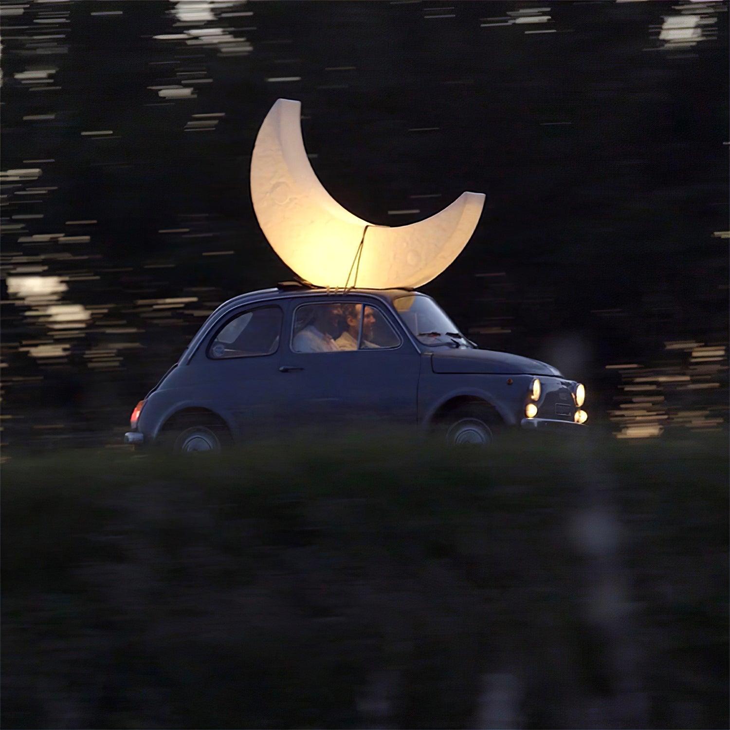 Large Moon Shaped Artistic Standing Floor Lamp for Serene Home Ambiance
