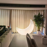 Large Moon Shaped Artistic Standing Floor Lamp for Serene Home Ambiance