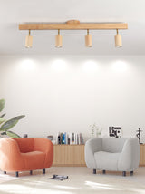 Modern Adjustable Natural Wood Beam Ceiling Spotlight LED Track Lighting