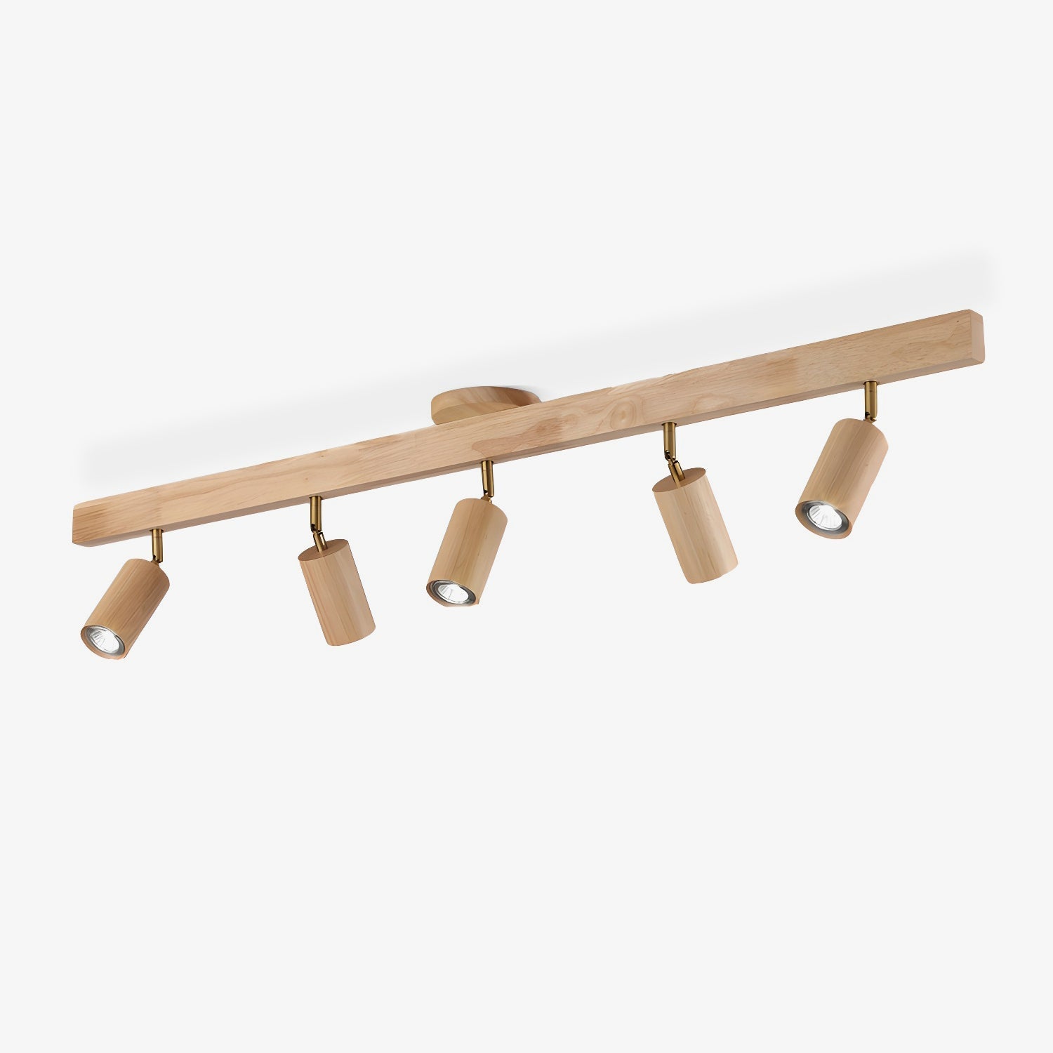 Modern Adjustable Natural Wood Beam Ceiling Spotlight LED Track Lighting