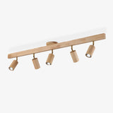Modern Adjustable Natural Wood Beam Ceiling Spotlight LED Track Lighting