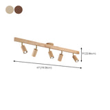 Modern Adjustable Natural Wood Beam Ceiling Spotlight LED Track Lighting