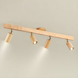 Modern Adjustable Natural Wood Beam Ceiling Spotlight LED Track Lighting