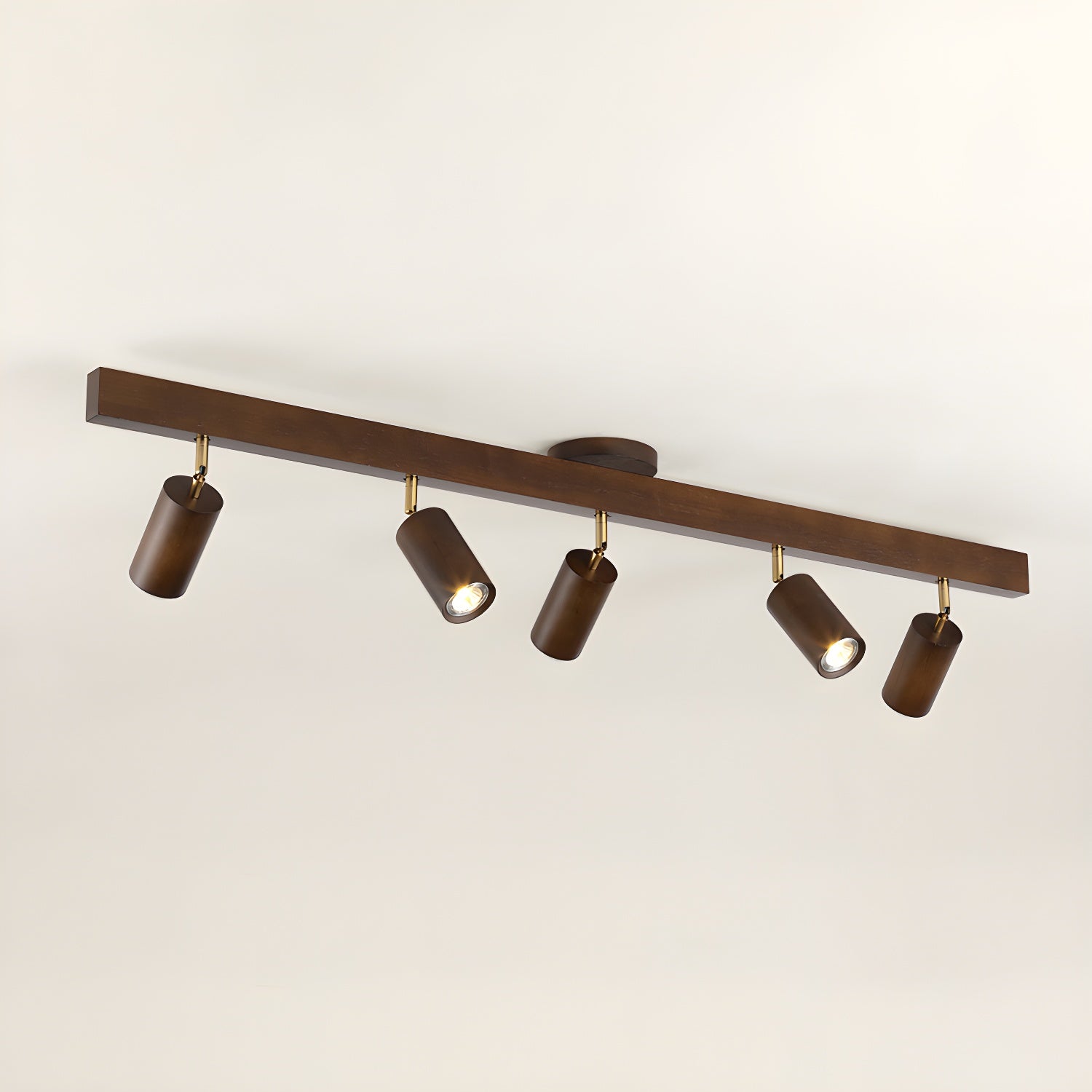 Modern Adjustable Natural Wood Beam Ceiling Spotlight LED Track Lighting