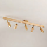 Modern Adjustable Natural Wood Beam Ceiling Spotlight LED Track Lighting