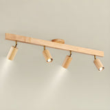 Modern Adjustable Natural Wood Beam Ceiling Spotlight LED Track Lighting