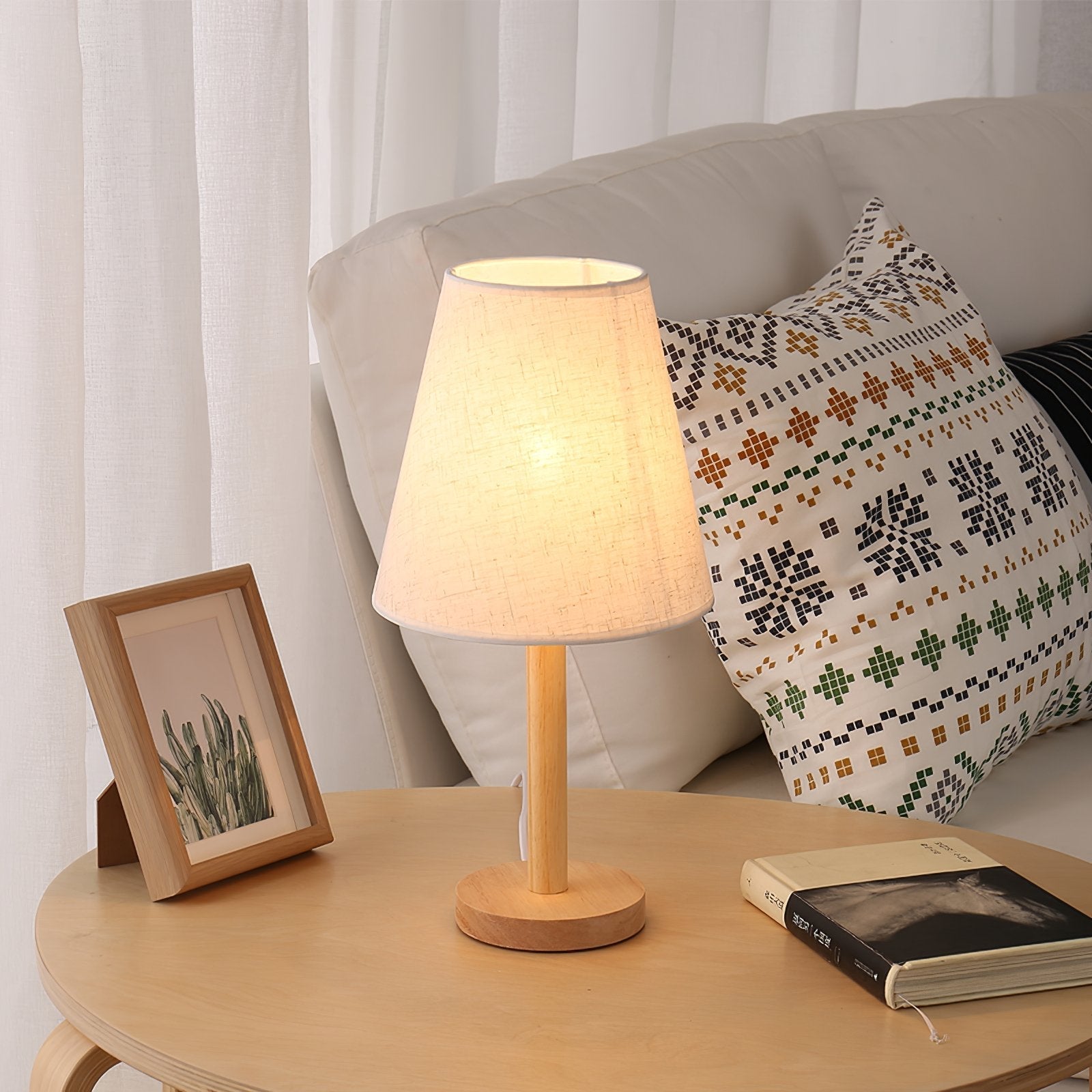 minimalist-nordic-wooden-bedside-lamp-with-white-fabric-drum-shade-for-modern-home