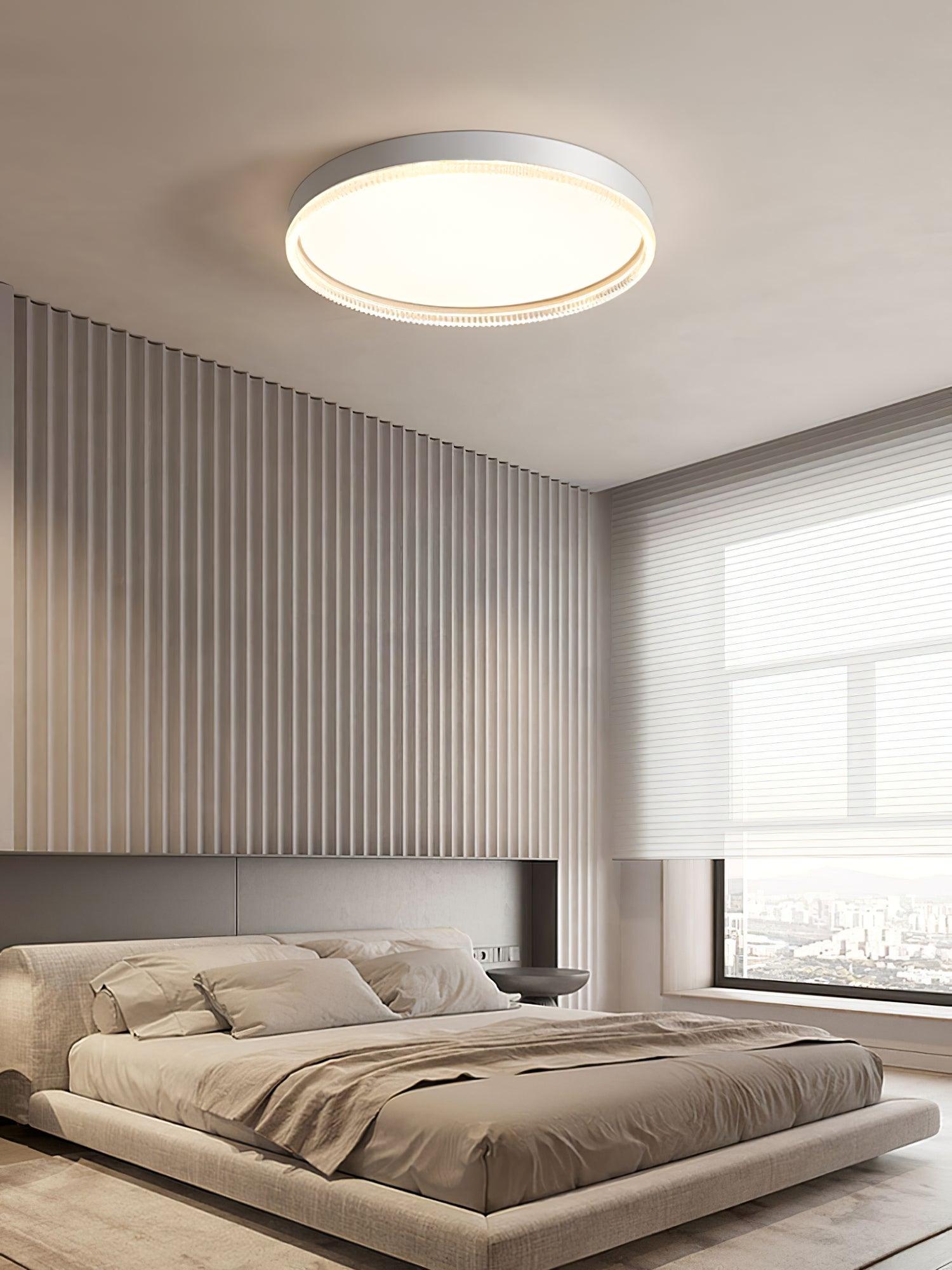 Modern Naxos Round LED Flush Mount Ceiling Light with Acrylic Edge for Low Ceilings