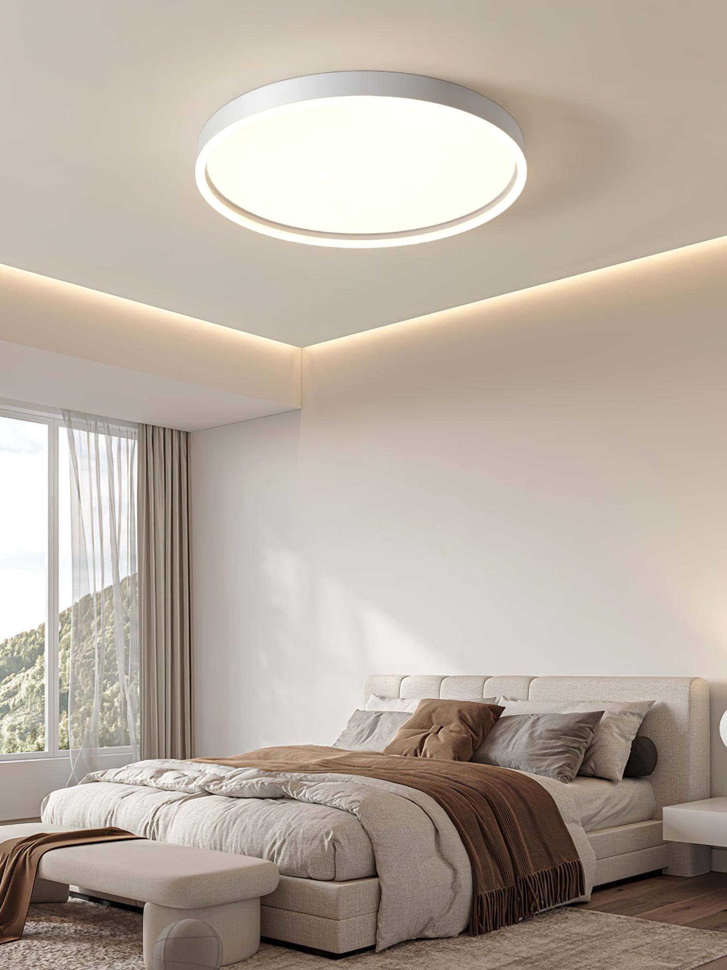Modern Naxos Round LED Flush Mount Ceiling Light with Acrylic Edge for Low Ceilings