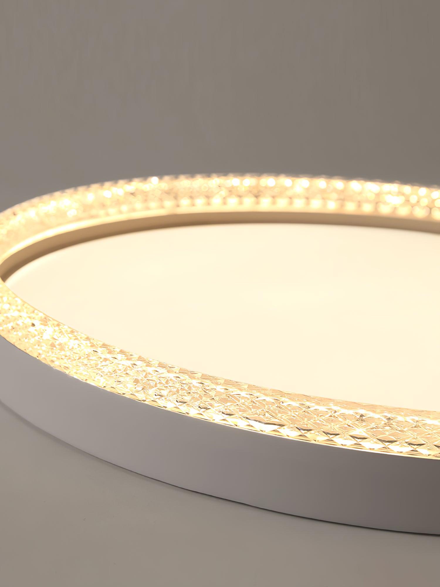Modern Naxos Round LED Flush Mount Ceiling Light with Acrylic Edge for Low Ceilings