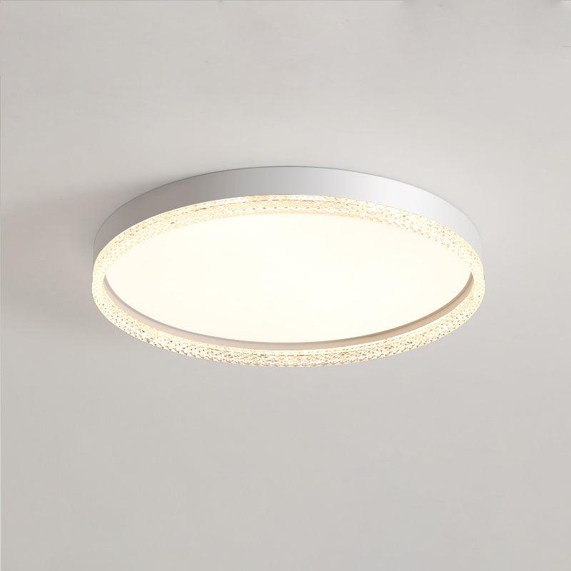 Modern Naxos Round LED Flush Mount Ceiling Light with Acrylic Edge for Low Ceilings