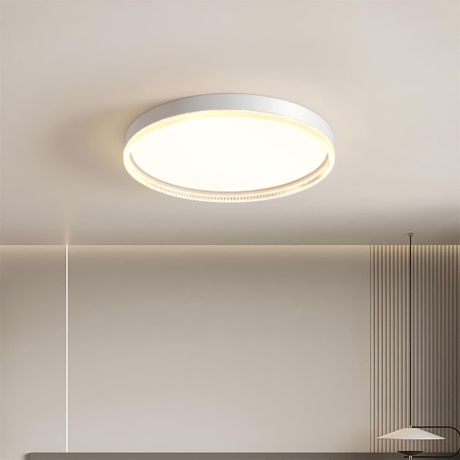 Modern Naxos Round LED Flush Mount Ceiling Light with Acrylic Edge for Low Ceilings