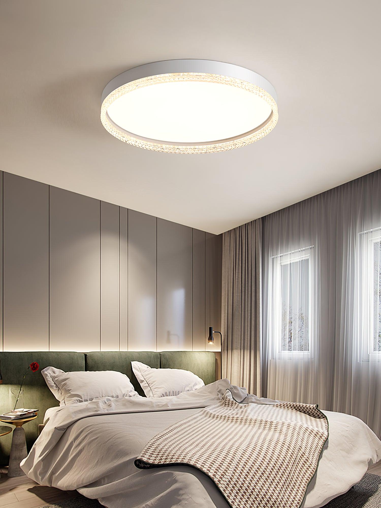 Modern Naxos Round LED Flush Mount Ceiling Light with Acrylic Edge for Low Ceilings