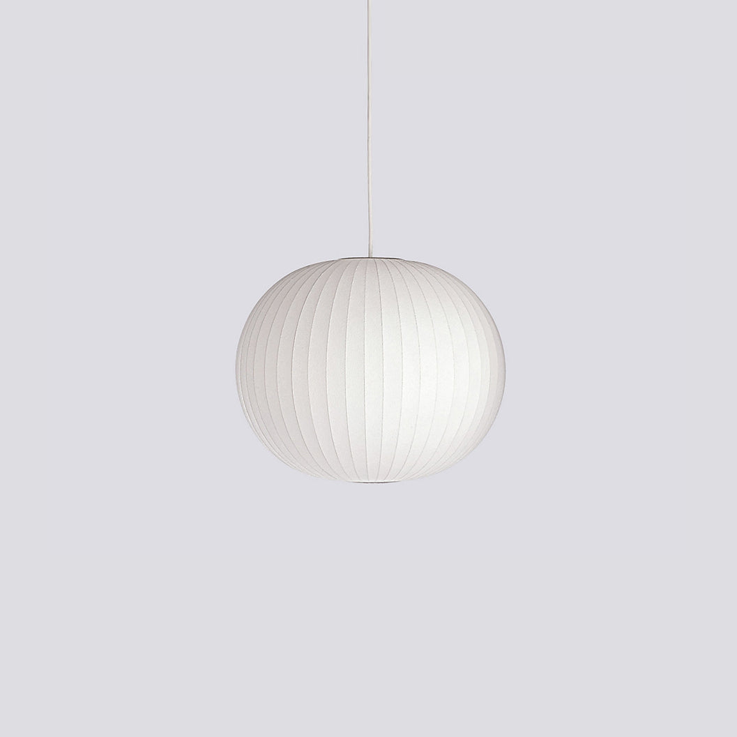 Modern Bubble Mulberry Silk Pendant Light Geometric Mid Century Minimalist Hanging Lamp for Living Room