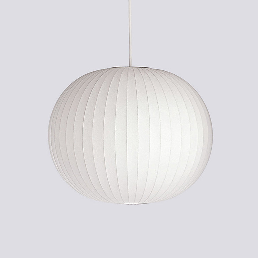 Modern Bubble Mulberry Silk Pendant Light Geometric Mid Century Minimalist Hanging Lamp for Living Room