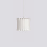 Modern Bubble Mulberry Silk Pendant Light Geometric Mid Century Minimalist Hanging Lamp for Living Room
