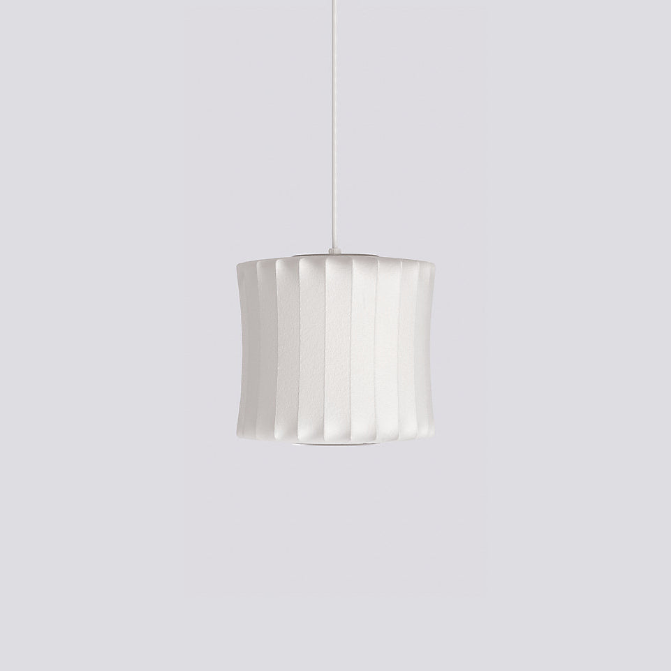 Modern Bubble Mulberry Silk Pendant Light Geometric Mid Century Minimalist Hanging Lamp for Living Room