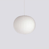 Modern Bubble Mulberry Silk Pendant Light Geometric Mid Century Minimalist Hanging Lamp for Living Room