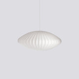 Modern Bubble Mulberry Silk Pendant Light Geometric Mid Century Minimalist Hanging Lamp for Living Room