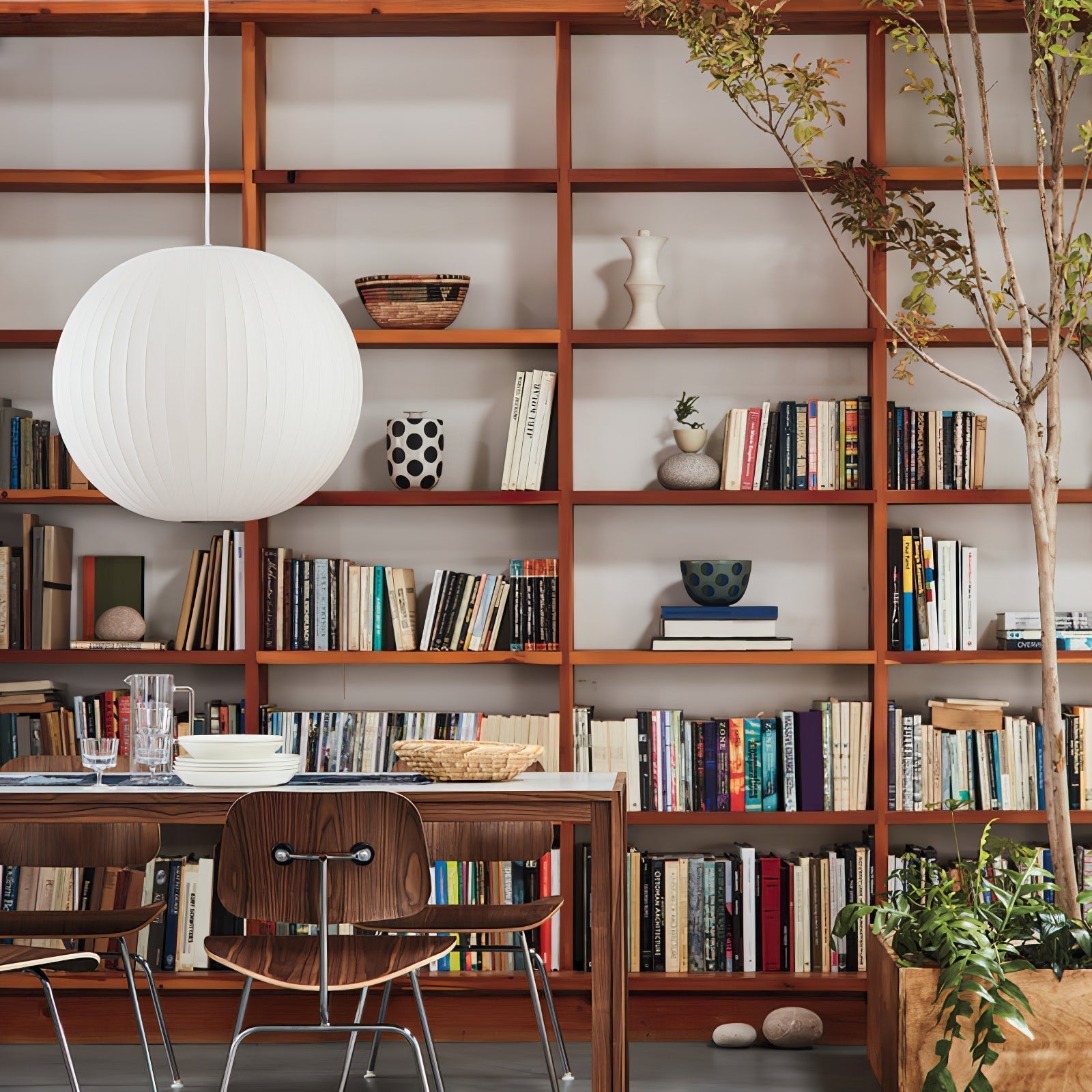 Modern Bubble Mulberry Silk Pendant Light Geometric Mid Century Minimalist Hanging Lamp for Living Room