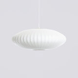 Modern Bubble Mulberry Silk Pendant Light Geometric Mid Century Minimalist Hanging Lamp for Living Room