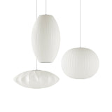 Modern Bubble Mulberry Silk Pendant Light Geometric Mid Century Minimalist Hanging Lamp for Living Room