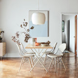 Modern Bubble Mulberry Silk Pendant Light Geometric Mid Century Minimalist Hanging Lamp for Living Room