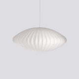 Modern Bubble Mulberry Silk Pendant Light Geometric Mid Century Minimalist Hanging Lamp for Living Room