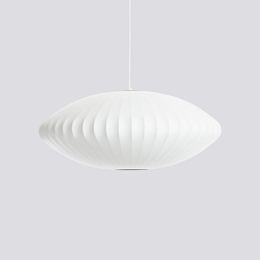 Modern Bubble Mulberry Silk Pendant Light Geometric Mid Century Minimalist Hanging Lamp for Living Room