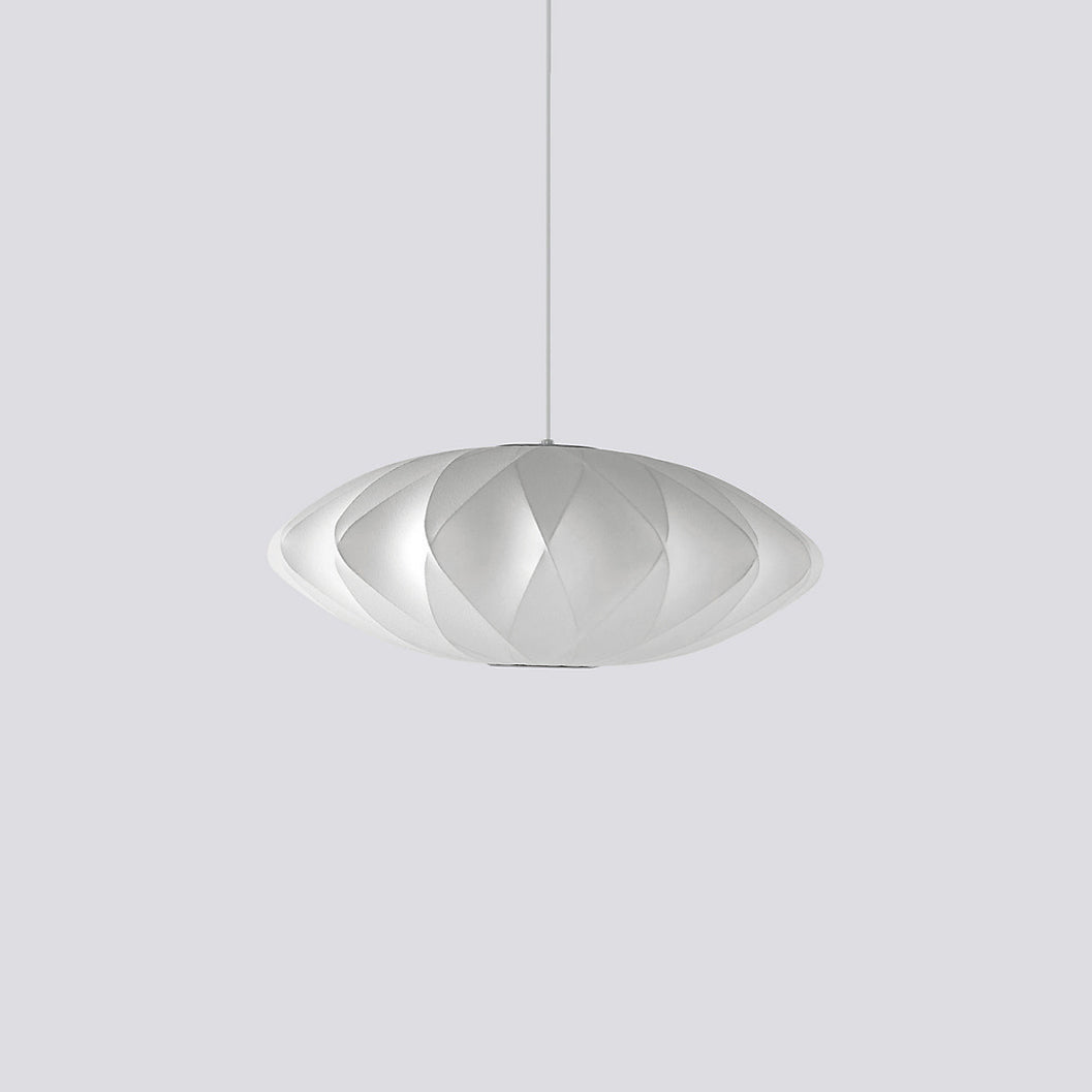 Modern Bubble Mulberry Silk Pendant Light Geometric Mid Century Minimalist Hanging Lamp for Living Room