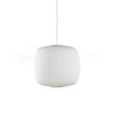 Modern Bubble Mulberry Silk Pendant Light Geometric Mid Century Minimalist Hanging Lamp for Living Room