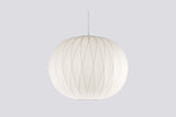 Modern Bubble Mulberry Silk Pendant Light Geometric Mid Century Minimalist Hanging Lamp for Living Room