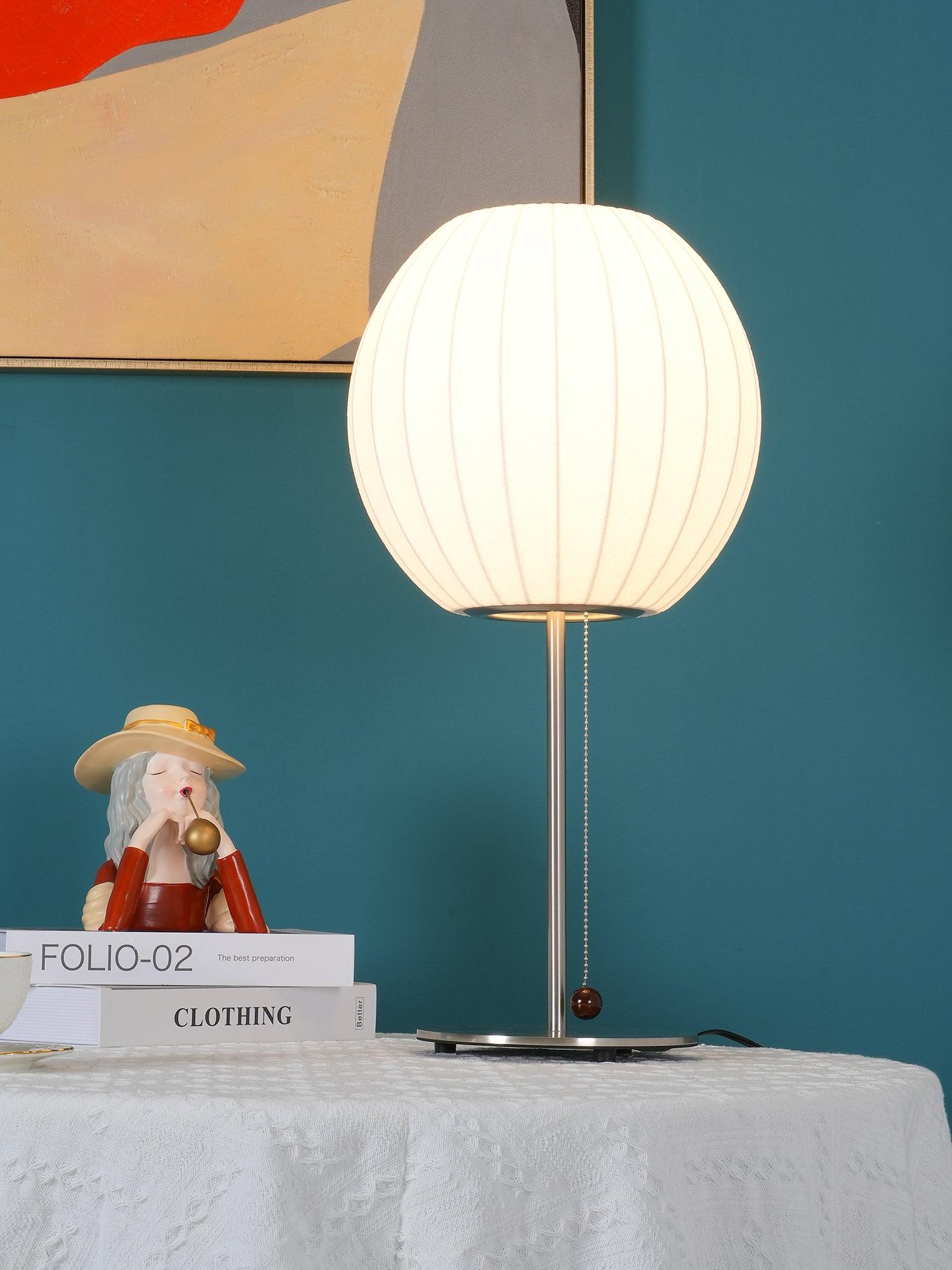 Mid Century Modern Nelson Inspired Accent Table Lamp with White Polymer Shade