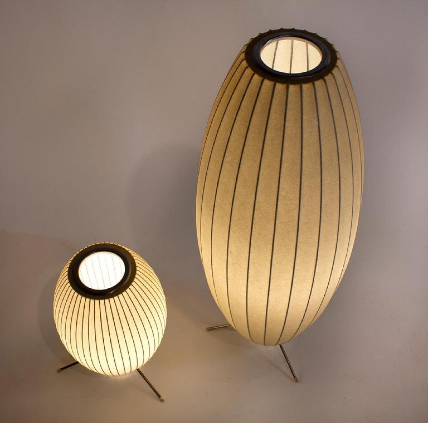 Modern Tripod Accent Table Lamp with White Polymer Bubble Shade for Elegant Interior Lighting