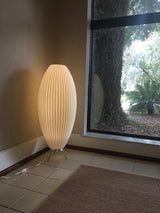 Modern Tripod Accent Table Lamp with White Polymer Bubble Shade for Elegant Interior Lighting