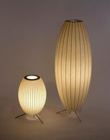 Modern Tripod Accent Table Lamp with White Polymer Bubble Shade for Elegant Interior Lighting