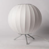 Modern Tripod Accent Table Lamp with White Polymer Bubble Shade for Elegant Interior Lighting