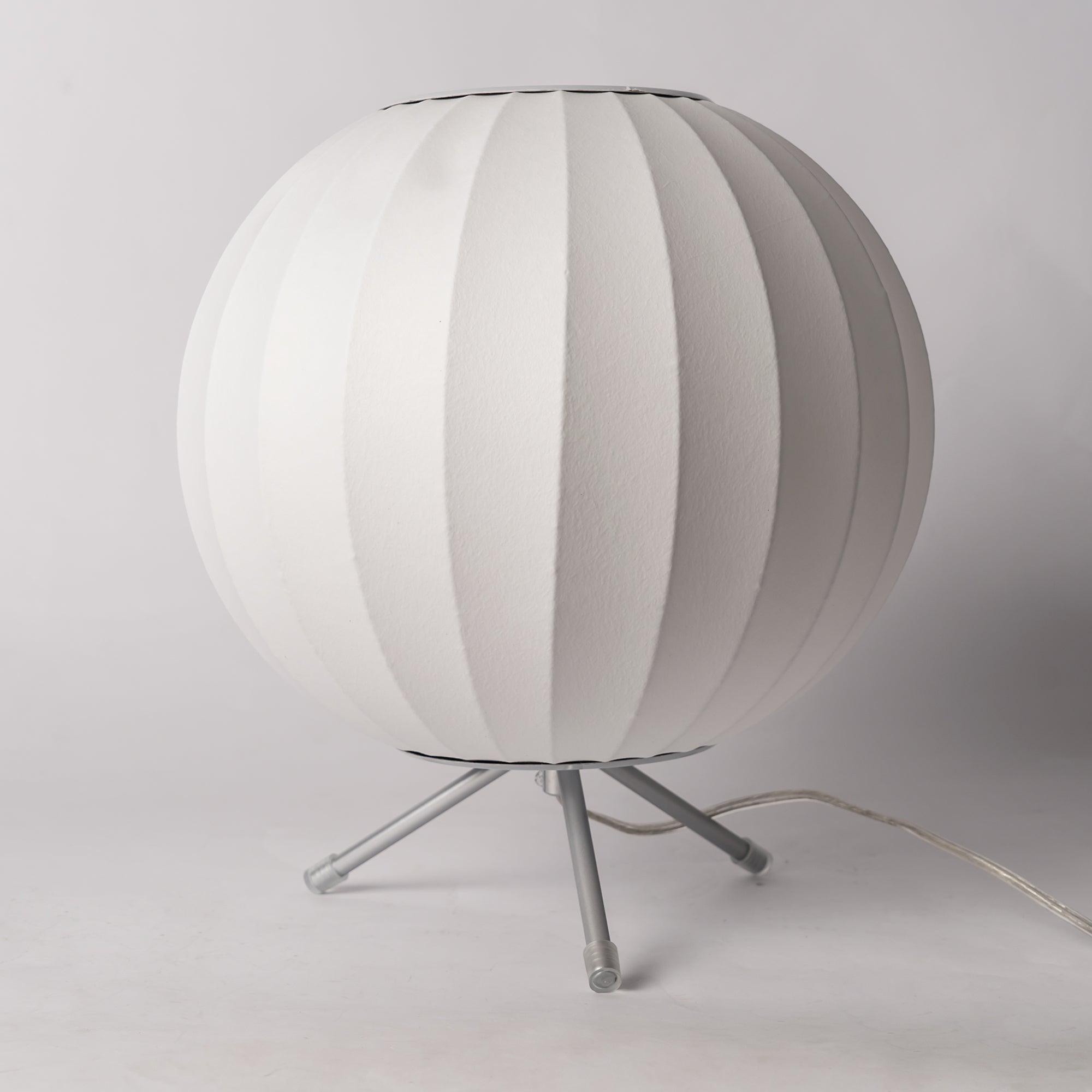 Modern Tripod Accent Table Lamp with White Polymer Bubble Shade for Elegant Interior Lighting
