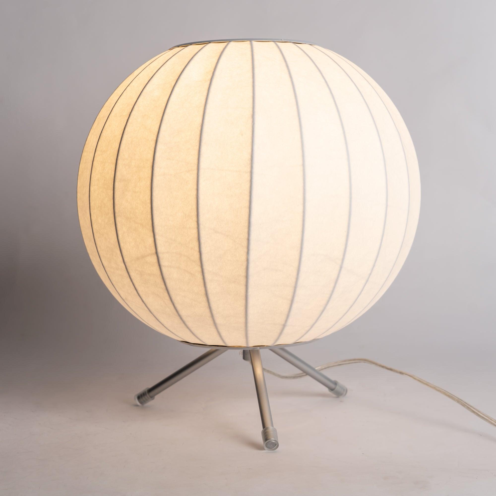 Modern Tripod Accent Table Lamp with White Polymer Bubble Shade for Elegant Interior Lighting