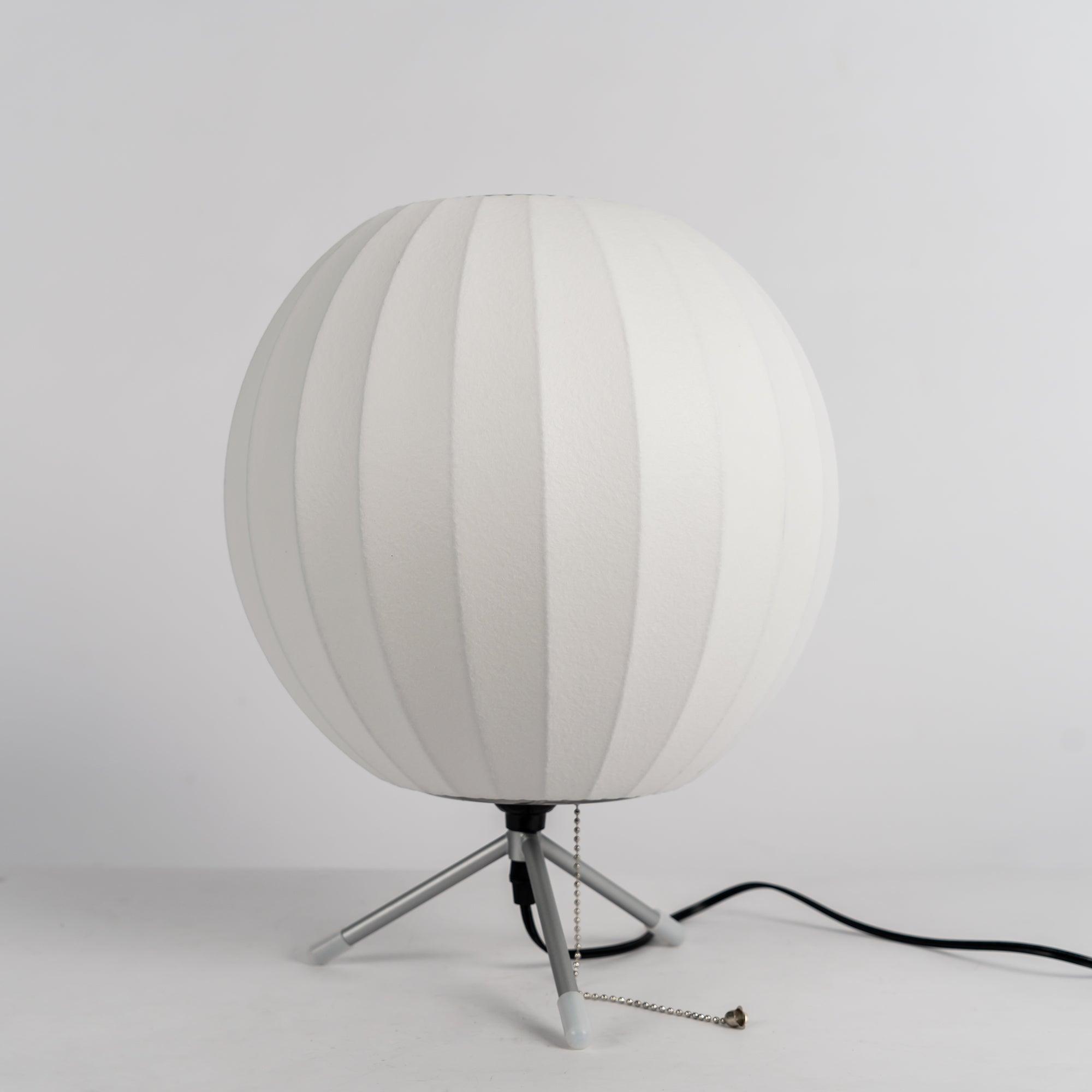Modern Tripod Accent Table Lamp with White Polymer Bubble Shade for Elegant Interior Lighting