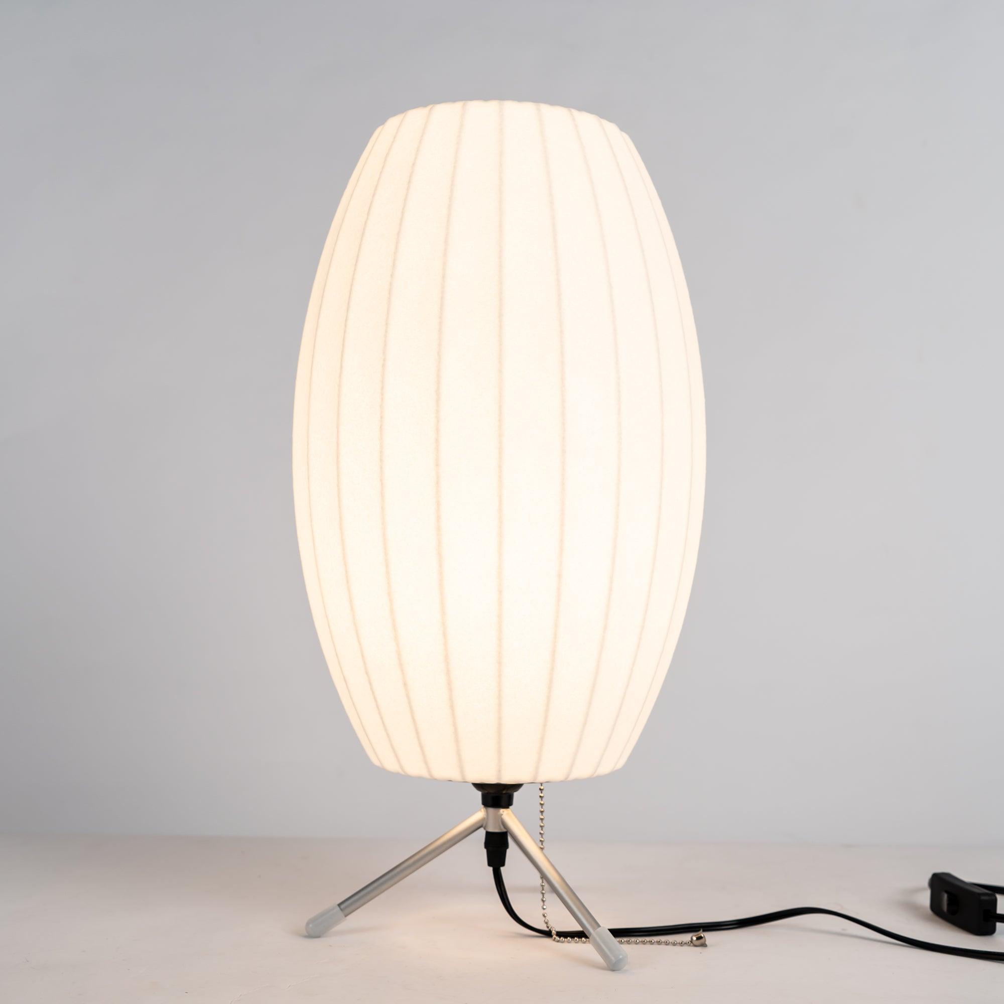 Modern Tripod Accent Table Lamp with White Polymer Bubble Shade for Elegant Interior Lighting