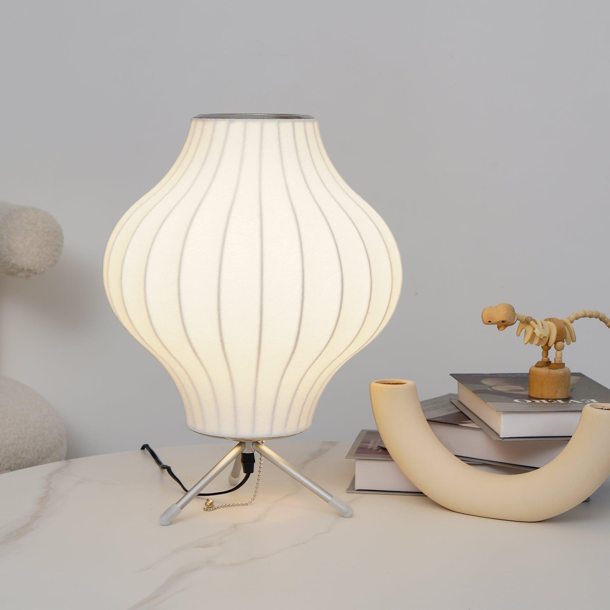 Modern Tripod Accent Table Lamp with White Polymer Bubble Shade for Elegant Interior Lighting
