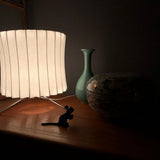 Modern Tripod Accent Table Lamp with White Polymer Bubble Shade for Elegant Interior Lighting