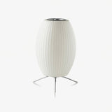 Modern Tripod Accent Table Lamp with White Polymer Bubble Shade for Elegant Interior Lighting