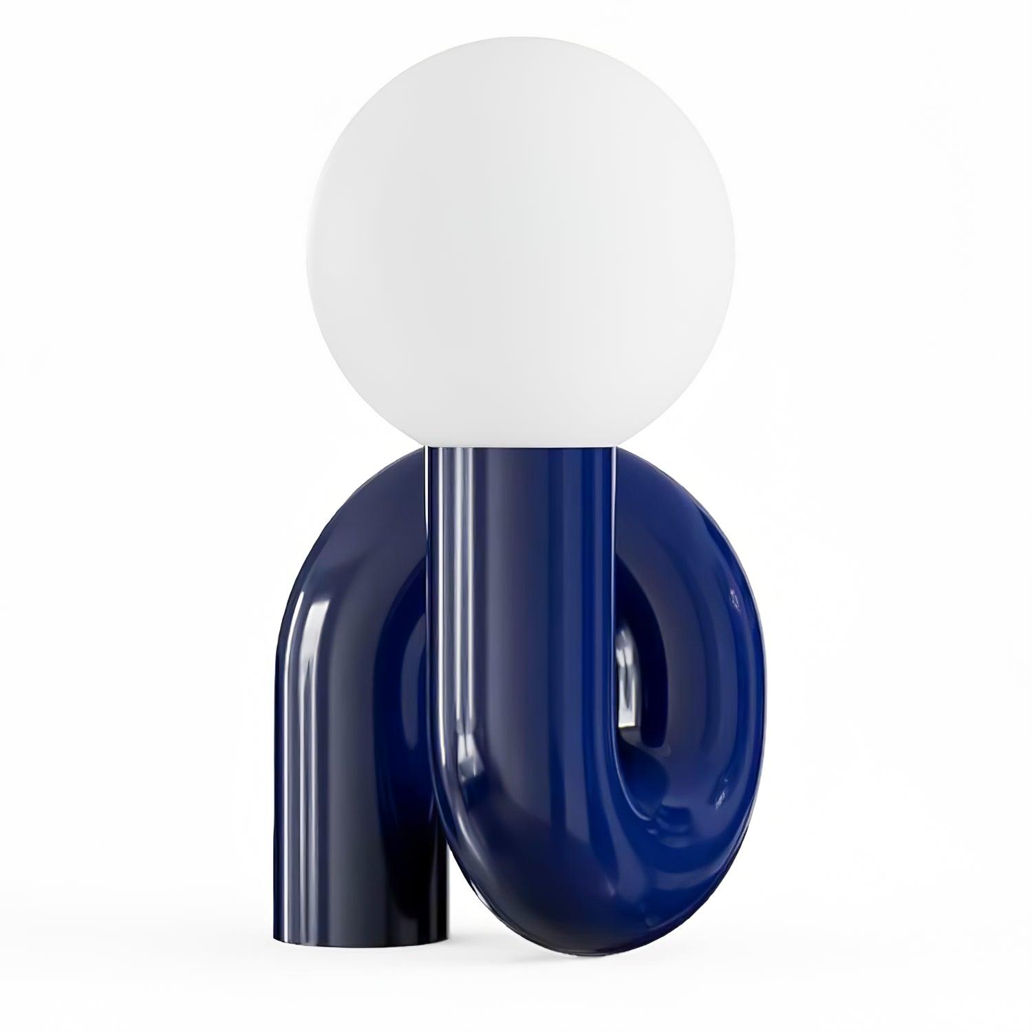Modern Resin N Shape Table Lamp with Glass Globe for Creative Bedside and Office Lighting