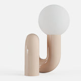 Modern Resin N Shape Table Lamp with Glass Globe for Creative Bedside and Office Lighting