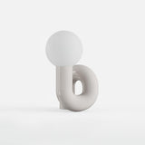Modern Resin N Shape Table Lamp with Glass Globe for Creative Bedside and Office Lighting
