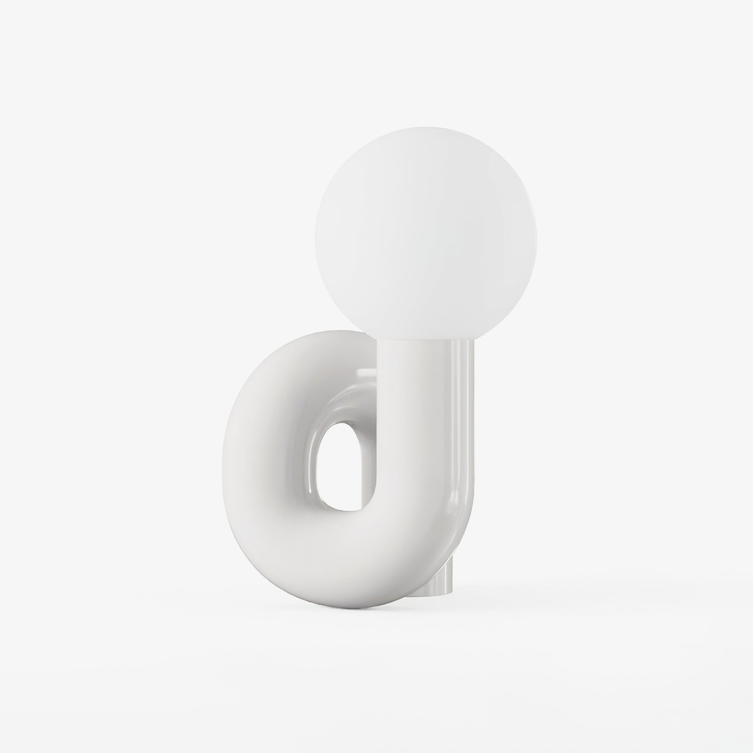 Modern Resin N Shape Table Lamp with Glass Globe for Creative Bedside and Office Lighting