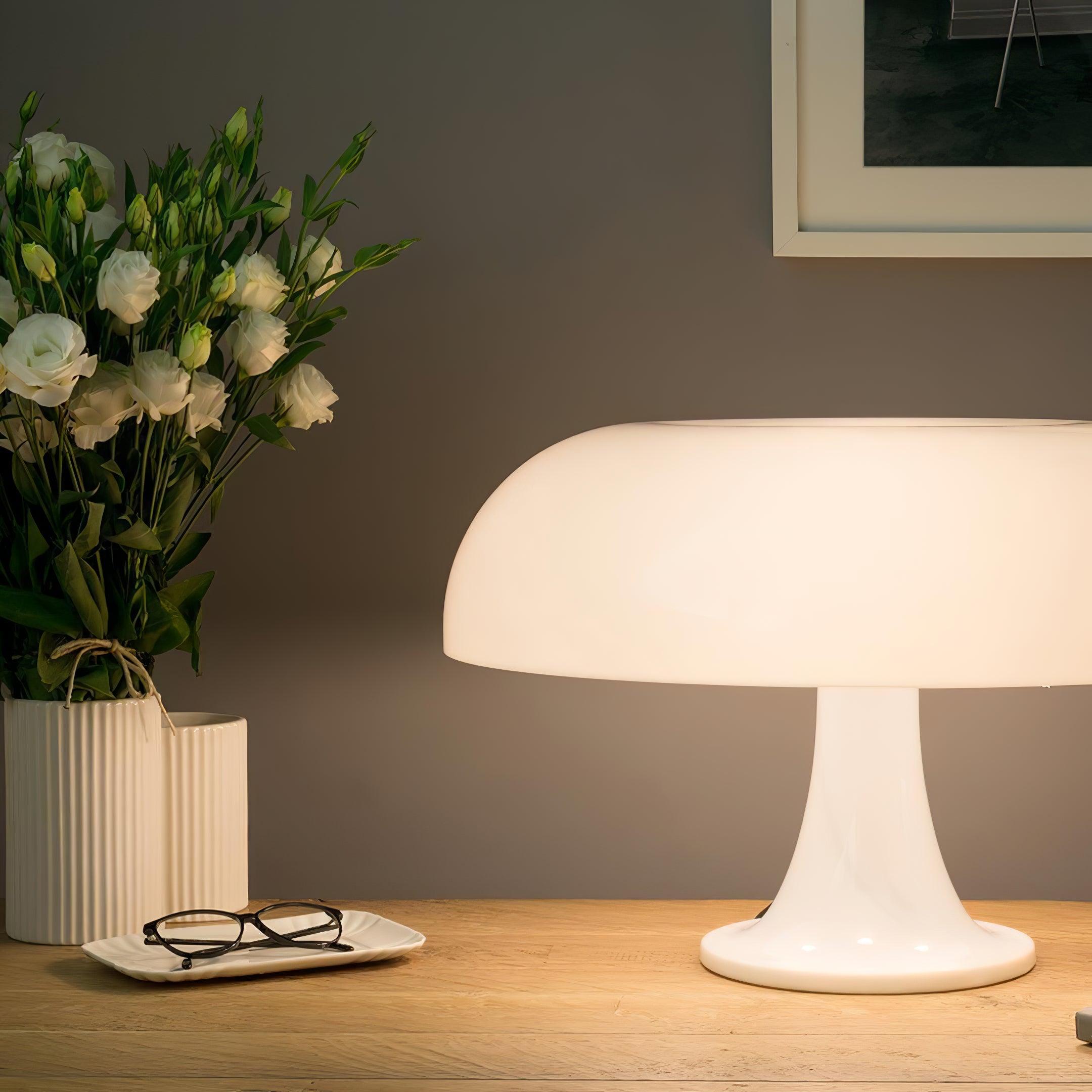 Vintage Style Mid Century Mushroom Desk Lamp for Bedroom and Office Task Lighting